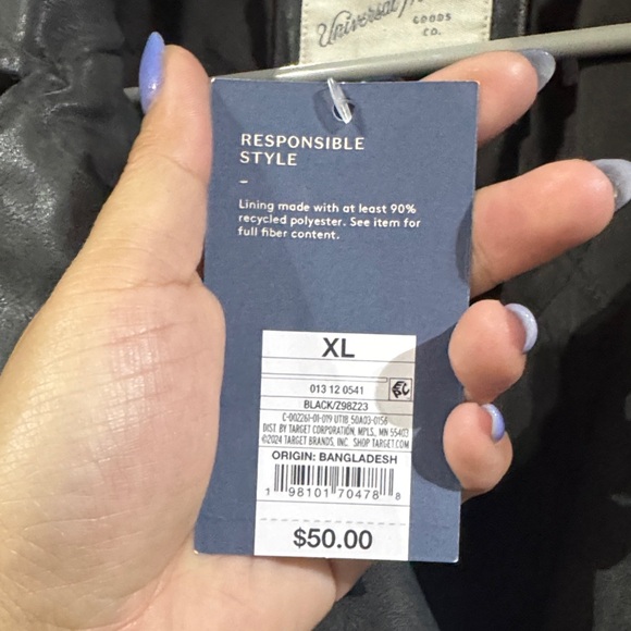 Size XL Women’s Universal Thread Black Leather Jacket - Picture 3 of 5